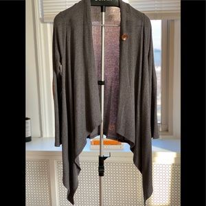 Gray cardigan with button closure